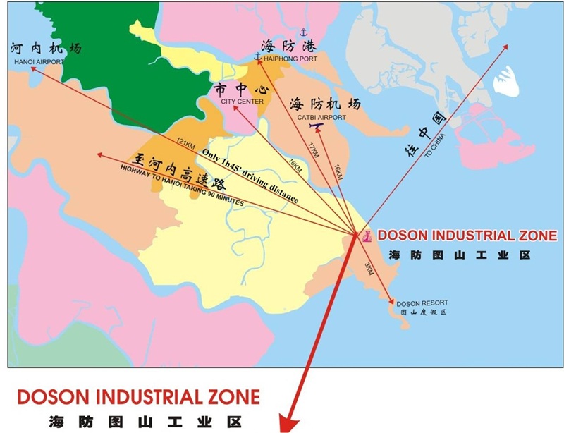 vị trí địa lý khu công nghiệp Đồ Sơn - Hải Phòng